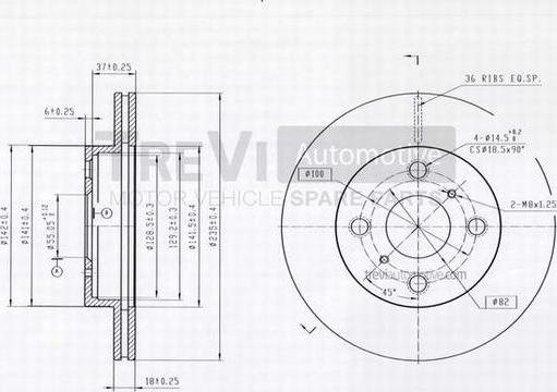 Trevi Automotive BD1130 - Тормозной диск autospares.lv