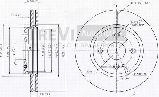 Trevi Automotive BD1245 - Тормозной диск autospares.lv