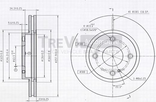 Trevi Automotive BD1246 - Тормозной диск autospares.lv