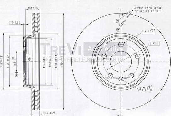 Trevi Automotive BD1241 - Тормозной диск autospares.lv