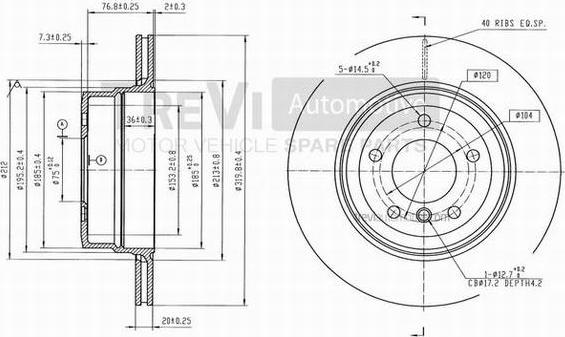 Trevi Automotive BD1251 - Тормозной диск autospares.lv