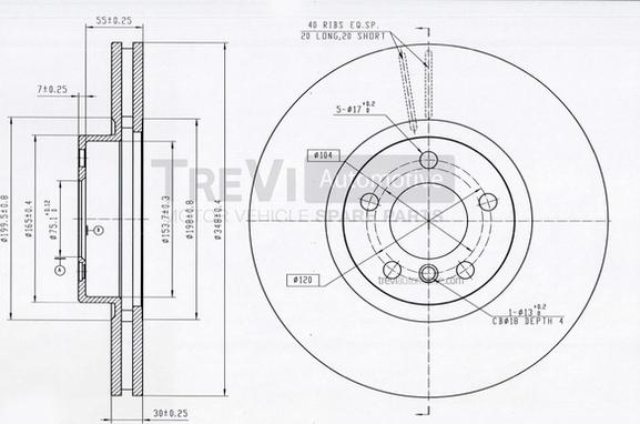 Trevi Automotive BD1209 - Тормозной диск autospares.lv