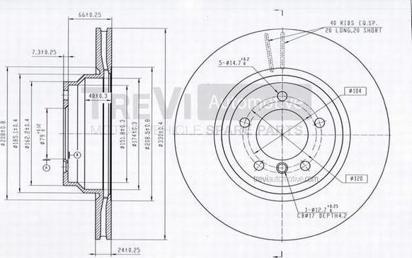 Trevi Automotive BD1217 - Тормозной диск autospares.lv