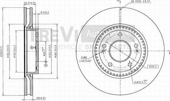 Trevi Automotive BD1230 - Тормозной диск autospares.lv