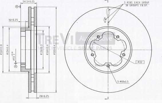 Trevi Automotive BD1229 - Тормозной диск autospares.lv