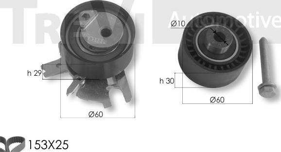 Trevi Automotive KD1459 - Комплект зубчатого ремня ГРМ autospares.lv