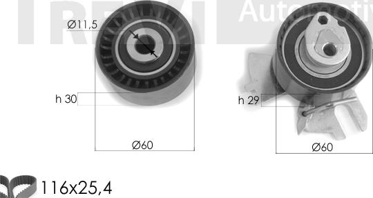 Trevi Automotive KD1460 - Комплект зубчатого ремня ГРМ autospares.lv