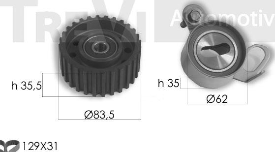 Trevi Automotive KD1409 - Комплект зубчатого ремня ГРМ autospares.lv