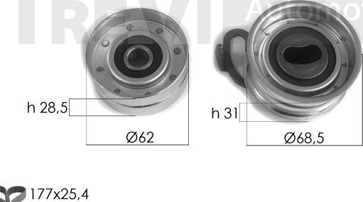 Trevi Automotive KD1405 - Комплект зубчатого ремня ГРМ autospares.lv