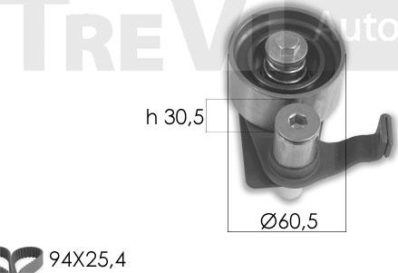 Trevi Automotive KD1411 - Комплект зубчатого ремня ГРМ autospares.lv