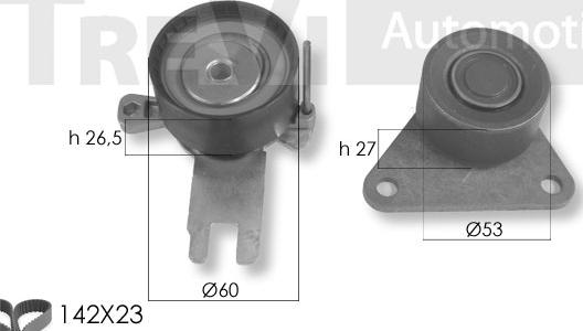 Trevi Automotive KD1429 - Комплект зубчатого ремня ГРМ autospares.lv