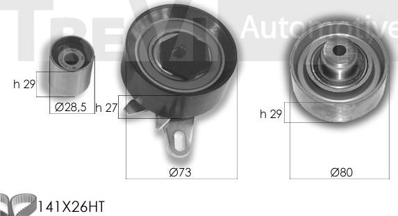 Trevi Automotive KD1424 - Комплект зубчатого ремня ГРМ autospares.lv