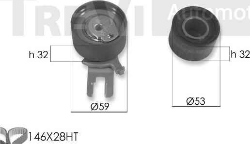 Trevi Automotive KD1421 - Комплект зубчатого ремня ГРМ autospares.lv