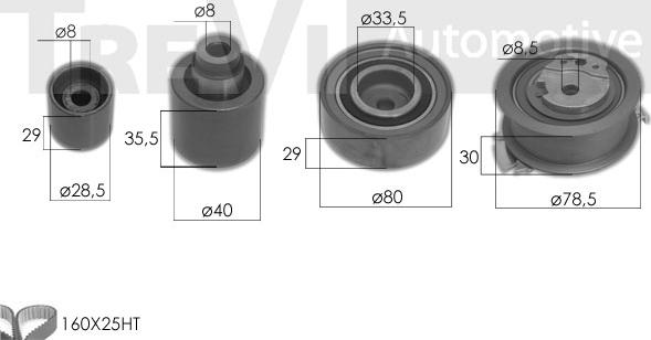 Trevi Automotive KD1533HP - Водяной насос + комплект зубчатого ремня ГРМ autospares.lv