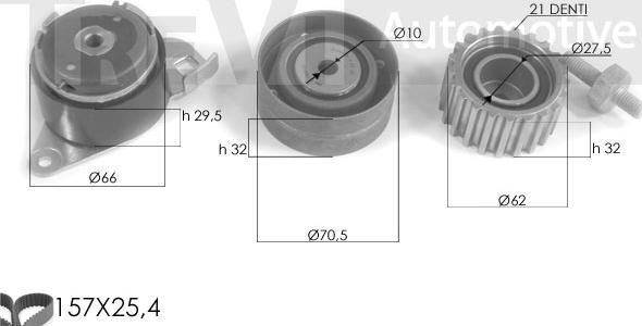 Trevi Automotive KD1093 - Комплект зубчатого ремня ГРМ autospares.lv