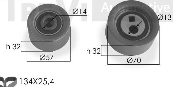 Trevi Automotive KD1044 - Комплект зубчатого ремня ГРМ autospares.lv