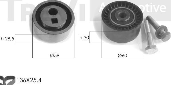 Trevi Automotive KD1046 - Комплект зубчатого ремня ГРМ autospares.lv