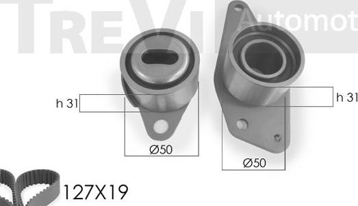 Trevi Automotive KD1055 - Комплект зубчатого ремня ГРМ autospares.lv