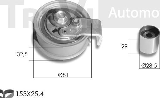 Trevi Automotive KD1058 - Комплект зубчатого ремня ГРМ autospares.lv