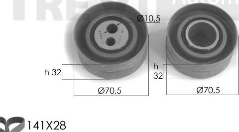 Trevi Automotive KD1052 - Комплект зубчатого ремня ГРМ autospares.lv