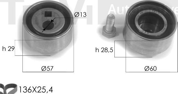 Trevi Automotive KD1069 - Комплект зубчатого ремня ГРМ autospares.lv