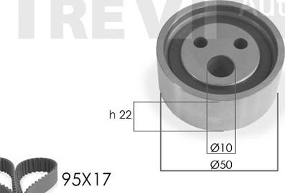 Trevi Automotive KD1002 - Комплект зубчатого ремня ГРМ autospares.lv