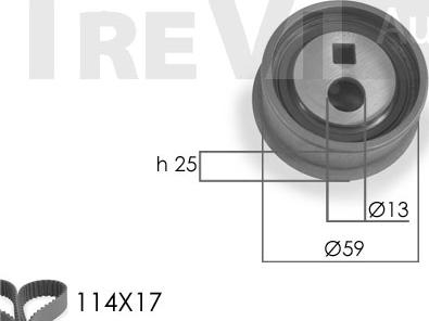 Trevi Automotive KD1015 - Комплект зубчатого ремня ГРМ autospares.lv