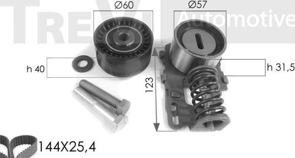 Trevi Automotive KD1016 - Комплект зубчатого ремня ГРМ autospares.lv