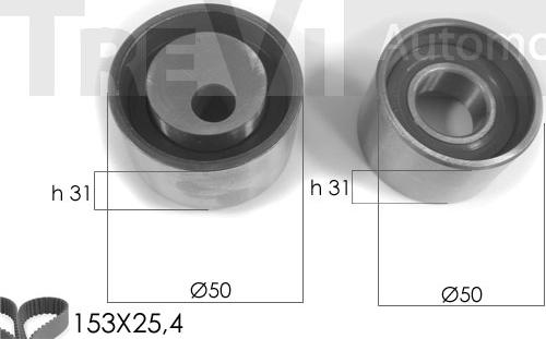 Trevi Automotive KD1011 - Комплект зубчатого ремня ГРМ autospares.lv