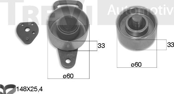 Trevi Automotive KD1012 - Комплект зубчатого ремня ГРМ autospares.lv