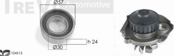 Trevi Automotive KD1089HP - Водяной насос + комплект зубчатого ремня ГРМ autospares.lv