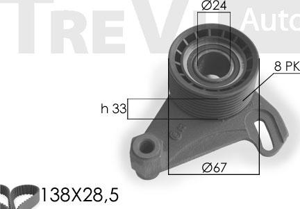 Trevi Automotive KD1084 - Комплект зубчатого ремня ГРМ autospares.lv