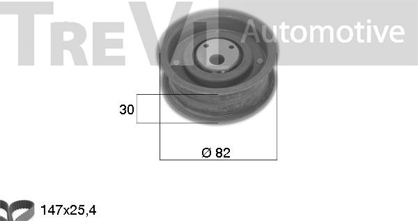 Trevi Automotive KD1036 - Комплект зубчатого ремня ГРМ autospares.lv