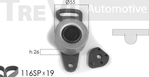 Trevi Automotive KD1030 - Комплект зубчатого ремня ГРМ autospares.lv