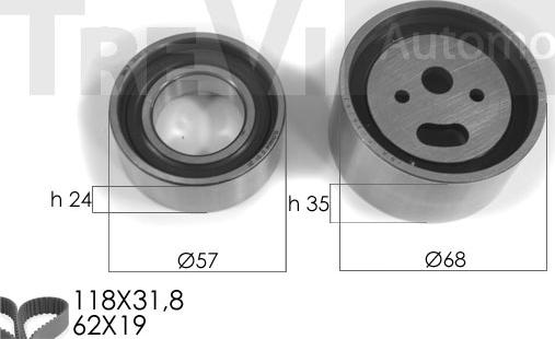 Trevi Automotive KD1020 - Комплект зубчатого ремня ГРМ autospares.lv