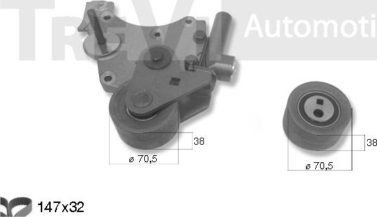 Trevi Automotive KD1192 - Комплект зубчатого ремня ГРМ autospares.lv