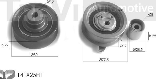 Trevi Automotive KD1100 - Комплект зубчатого ремня ГРМ autospares.lv