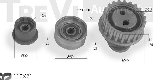 Trevi Automotive KD1115 - Комплект зубчатого ремня ГРМ autospares.lv