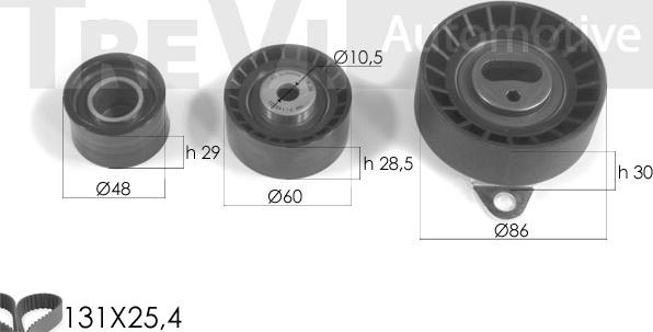 Trevi Automotive KD1181 - Комплект зубчатого ремня ГРМ autospares.lv