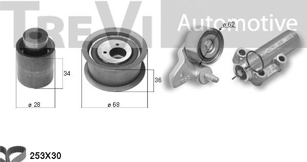 Trevi Automotive KD1397 - Комплект зубчатого ремня ГРМ autospares.lv