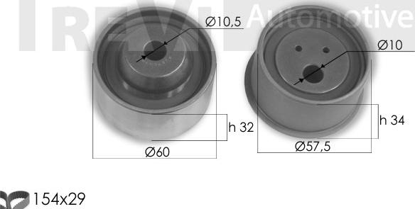 Trevi Automotive KD1349 - Комплект зубчатого ремня ГРМ autospares.lv