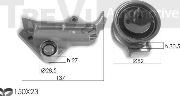 Trevi Automotive KD1347 - Комплект зубчатого ремня ГРМ autospares.lv