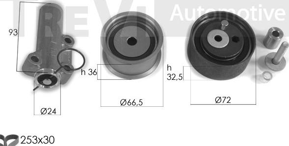 Trevi Automotive KD1350 - Комплект зубчатого ремня ГРМ autospares.lv