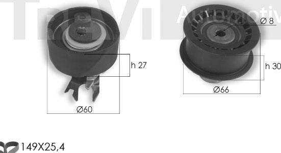 Trevi Automotive KD1352 - Комплект зубчатого ремня ГРМ autospares.lv