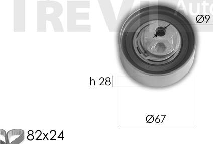 Trevi Automotive KD1302 - Комплект зубчатого ремня ГРМ autospares.lv