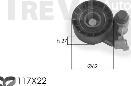 Trevi Automotive KD1318 - Комплект зубчатого ремня ГРМ autospares.lv