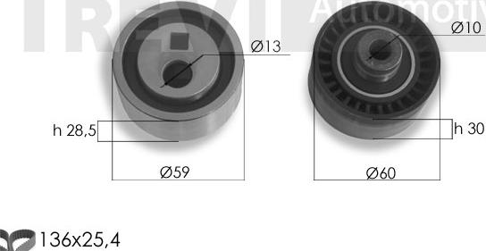 Trevi Automotive KD1336 - Комплект зубчатого ремня ГРМ autospares.lv