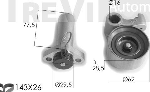 Trevi Automotive KD1338 - Комплект зубчатого ремня ГРМ autospares.lv