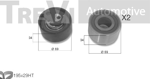 Trevi Automotive KD1329 - Комплект зубчатого ремня ГРМ autospares.lv