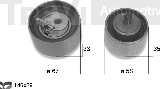 Trevi Automotive KD1324 - Комплект зубчатого ремня ГРМ autospares.lv